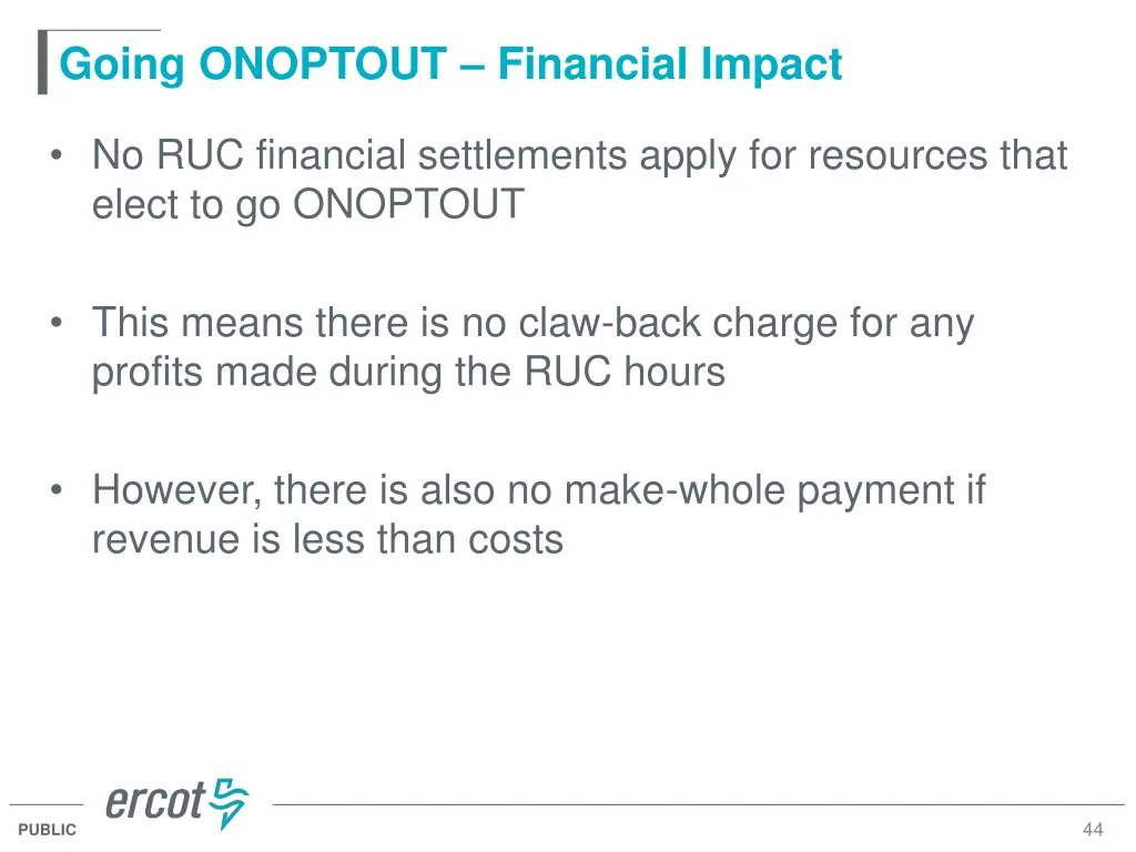 going onoptout financial impact