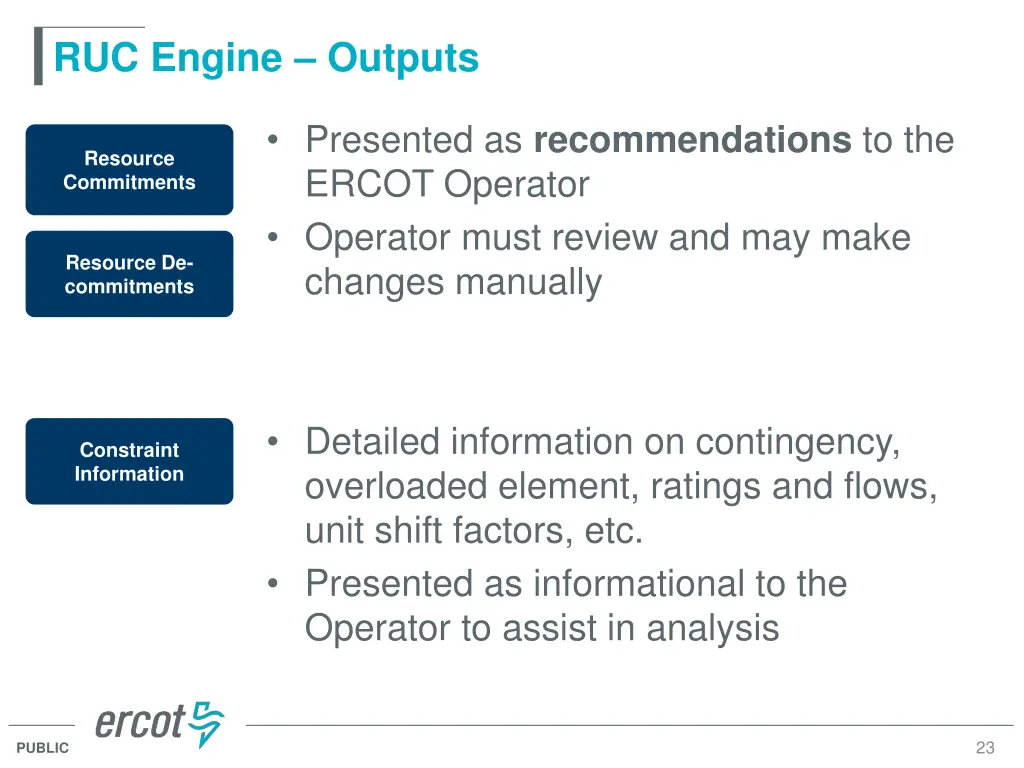ruc engine outputs