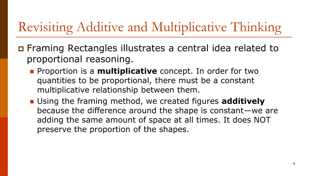 revisiting additive and multiplicative thinking
