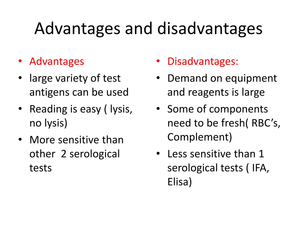 advantages and disadvantages