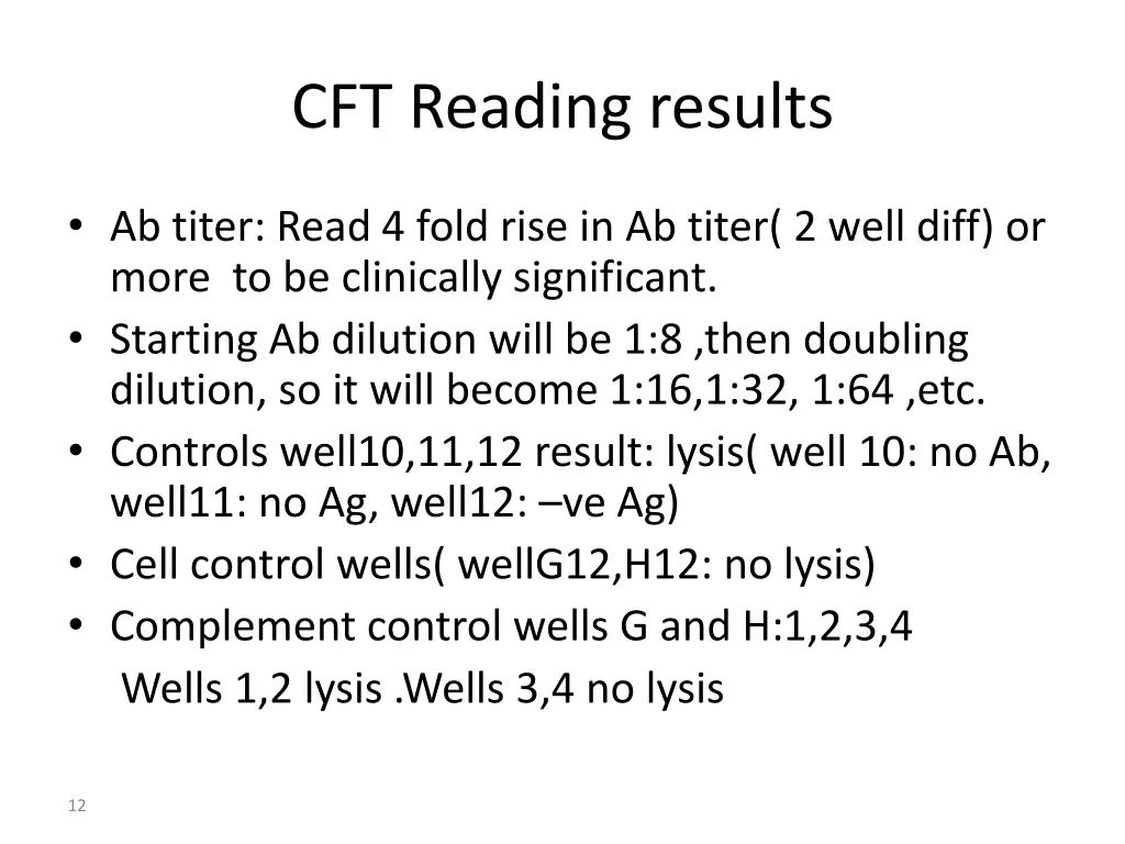 cft reading results
