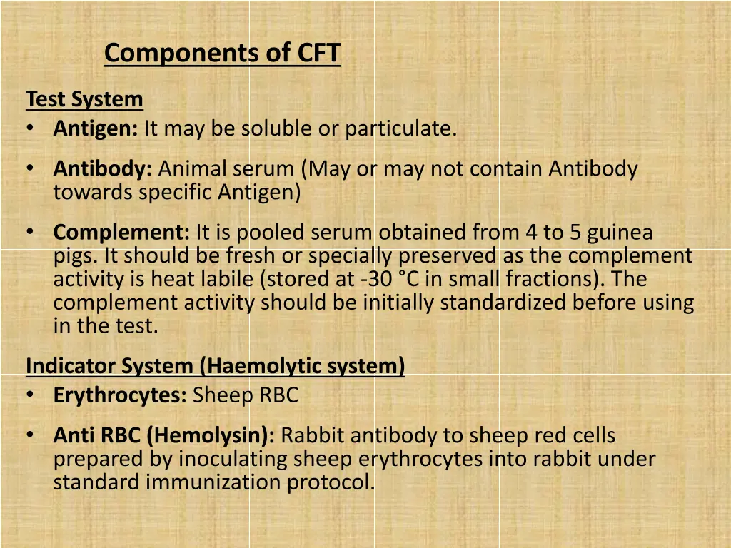 components of cft