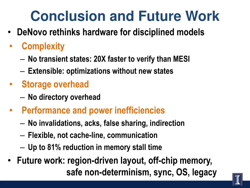 conclusion and future work denovo rethinks