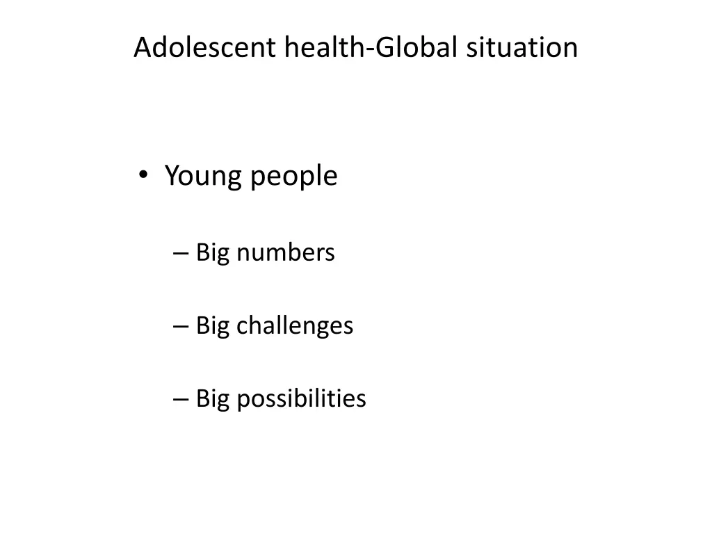 adolescent health global situation