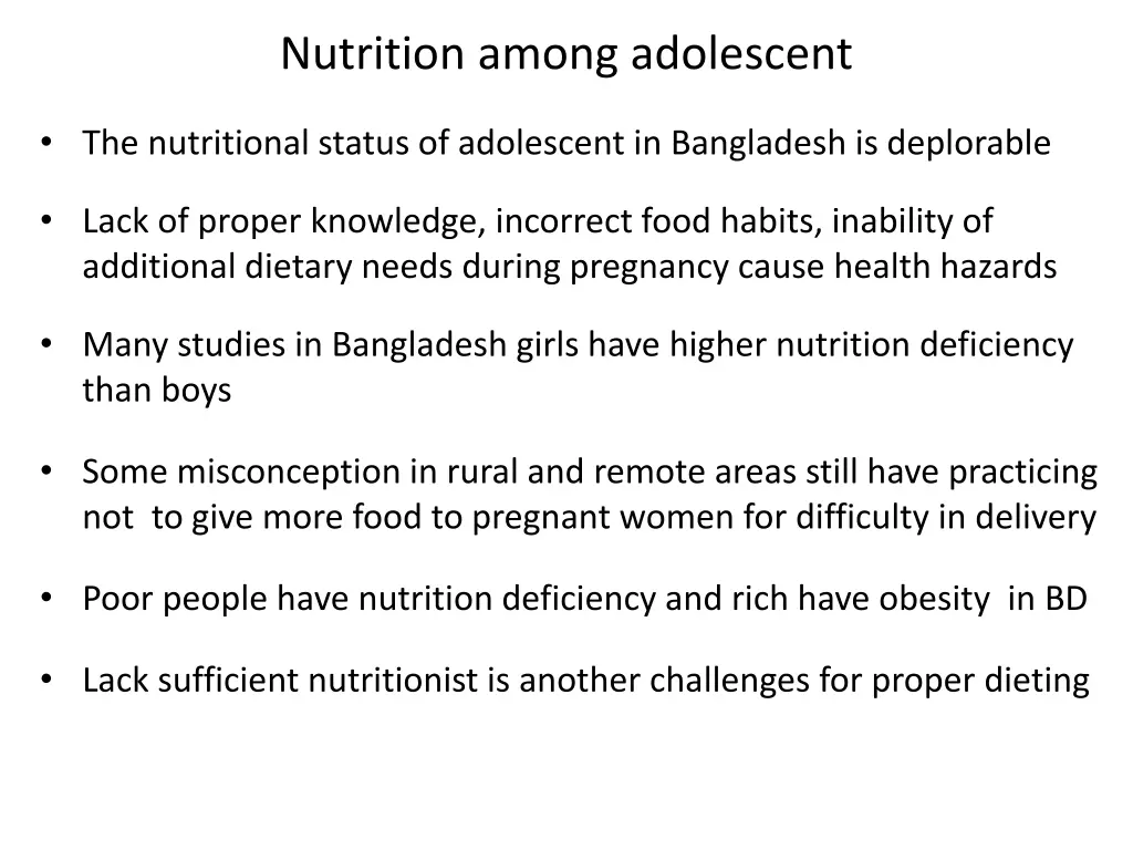 nutrition among adolescent