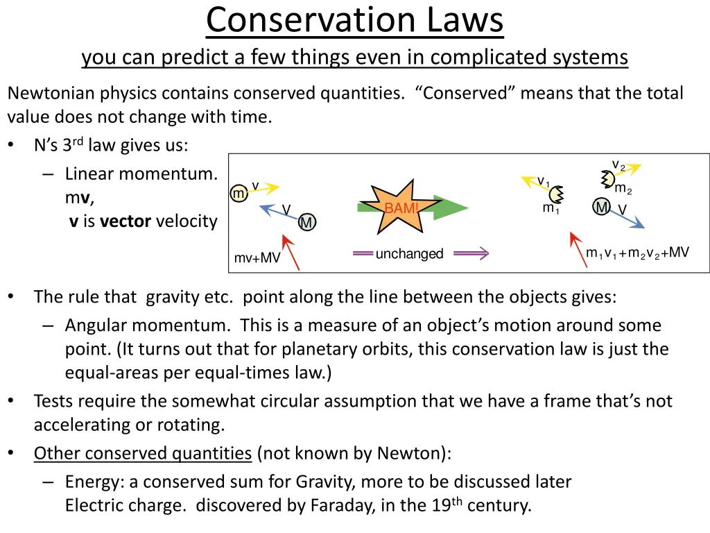 conservation laws you can predict a few things