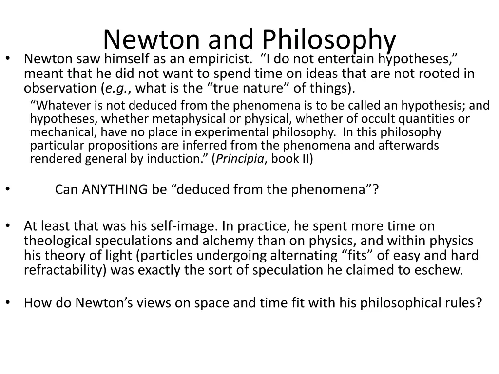 newton and philosophy newton saw himself