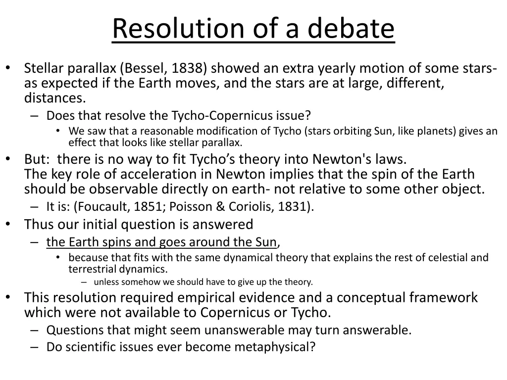 resolution of a debate