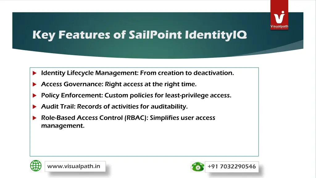 key features of sailpoint identityiq