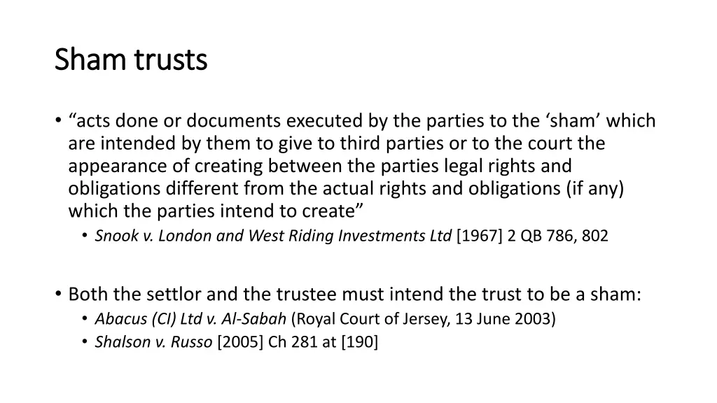 sham trusts sham trusts