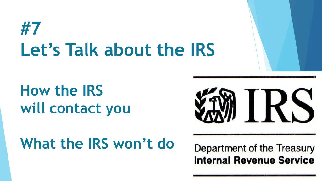 7 let s talk about the irs