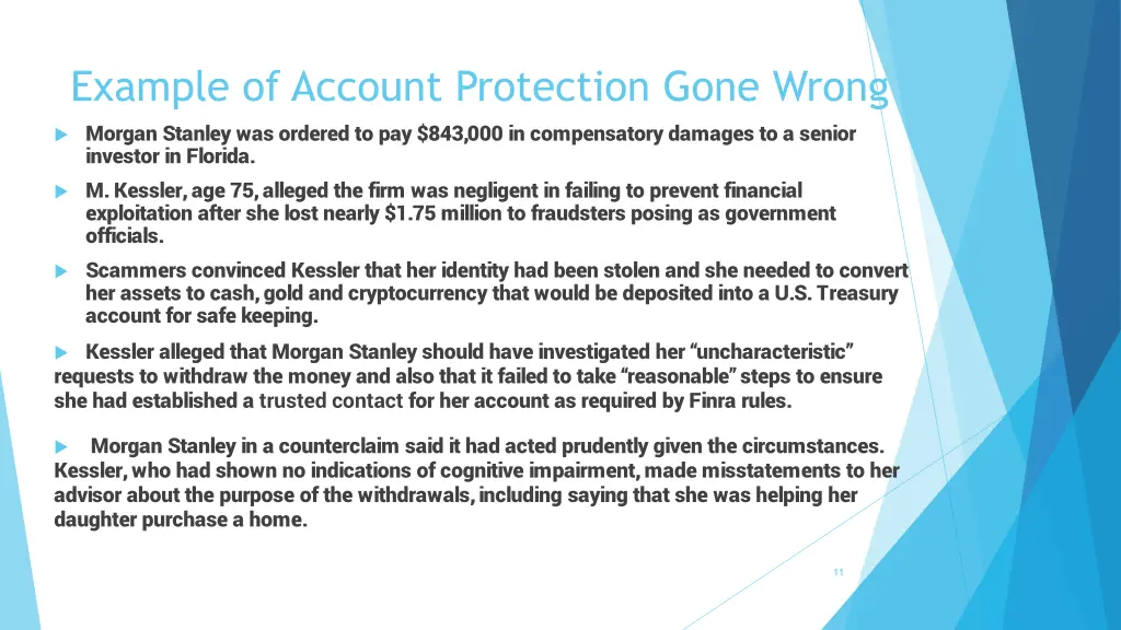 example of account protection gone wrong morgan