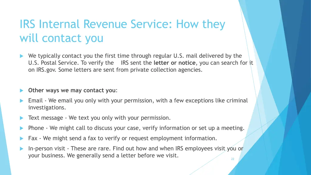 irs internal revenue service how they will