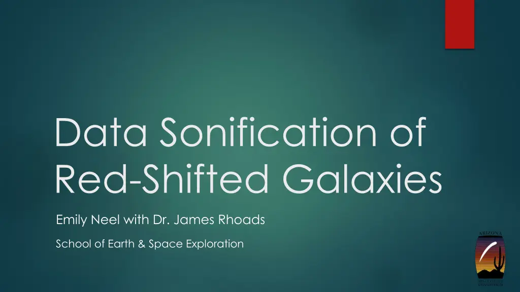data sonification of red shifted galaxies