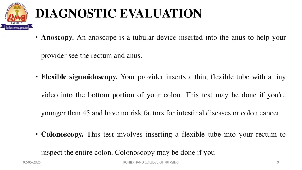 diagnostic evaluation