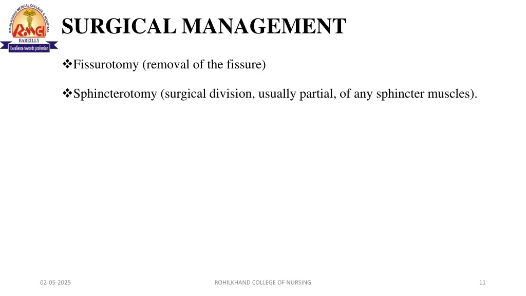 surgical management