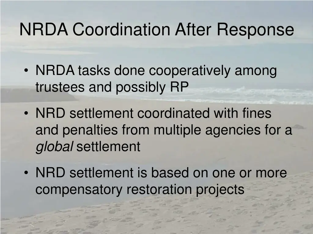nrda coordination after response