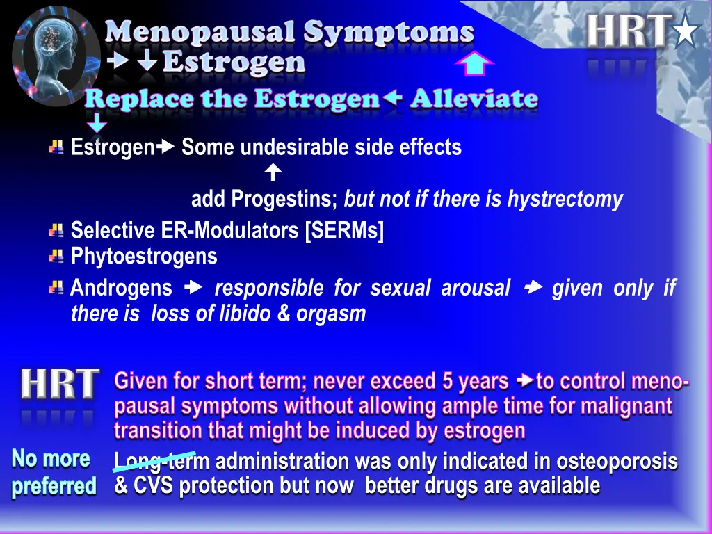 replace the estrogen replace the estrogen