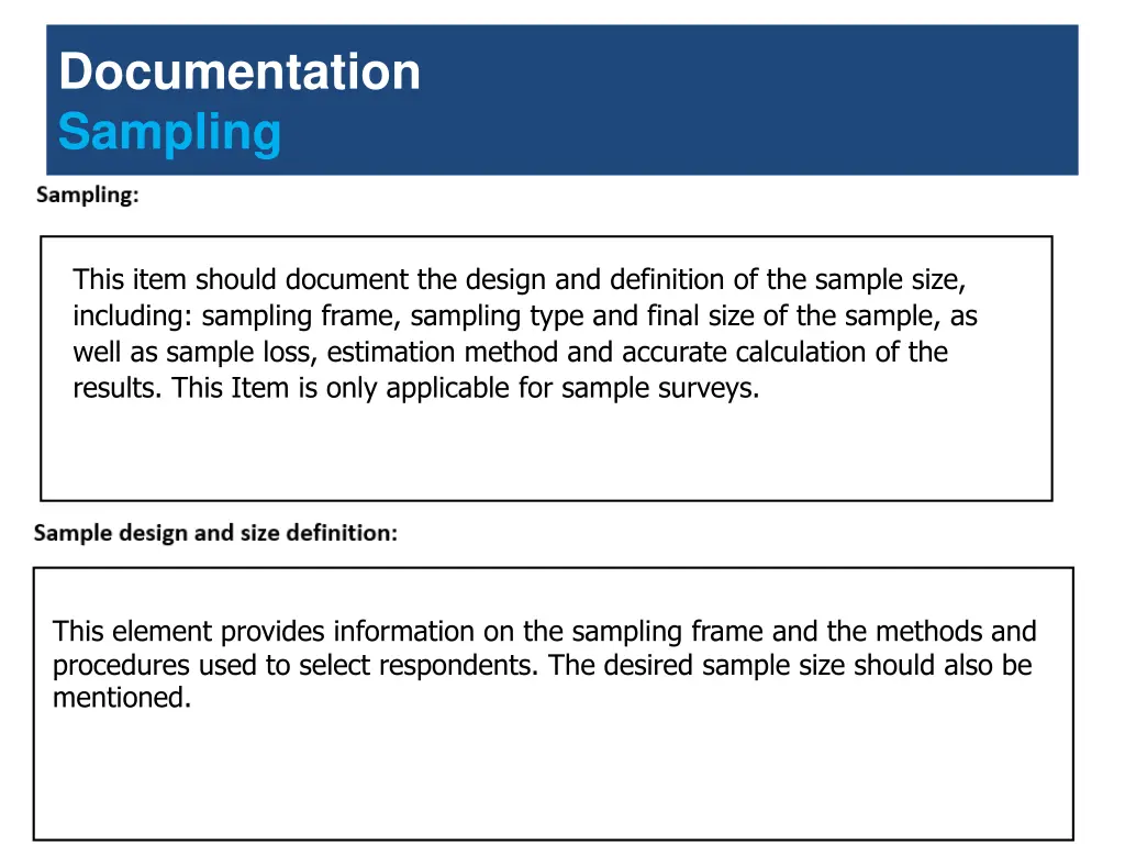 documentation sampling
