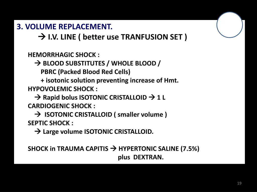 3 volume replacement i v line better