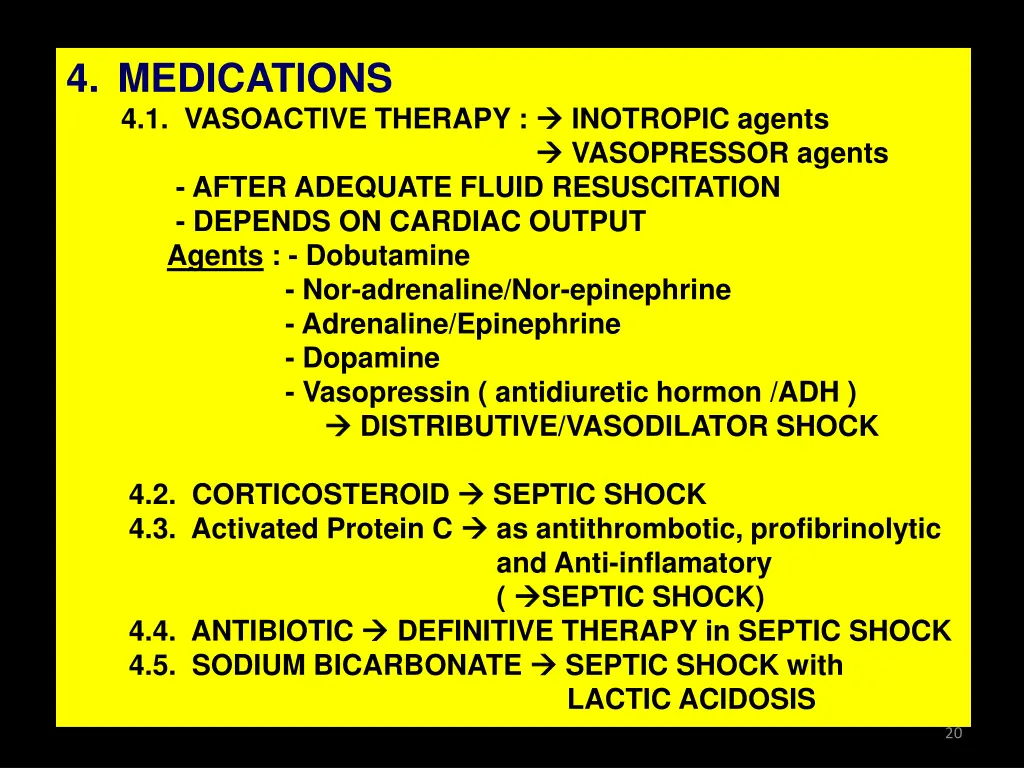 4 medications 4 1 vasoactive therapy after