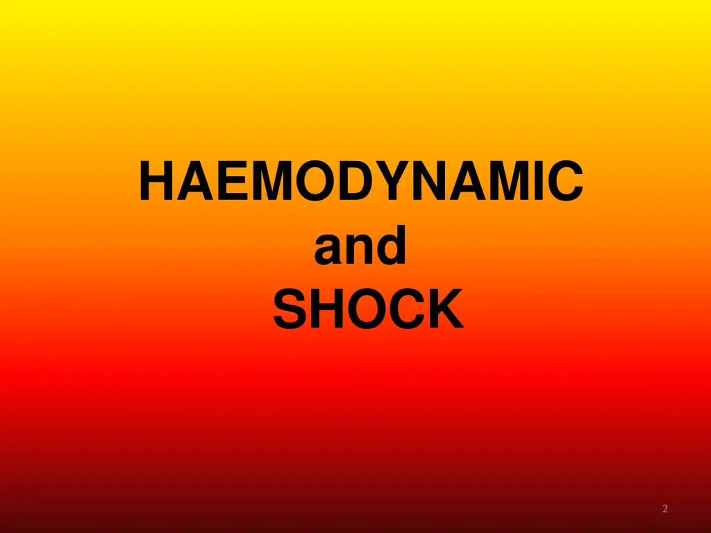 haemodynamic and shock