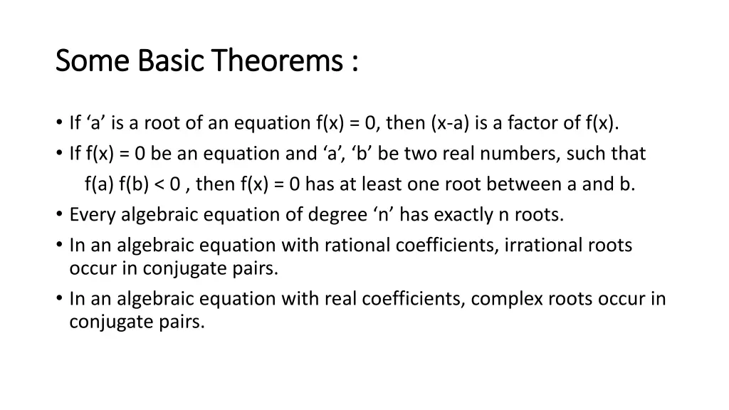 some basic theorems some basic theorems
