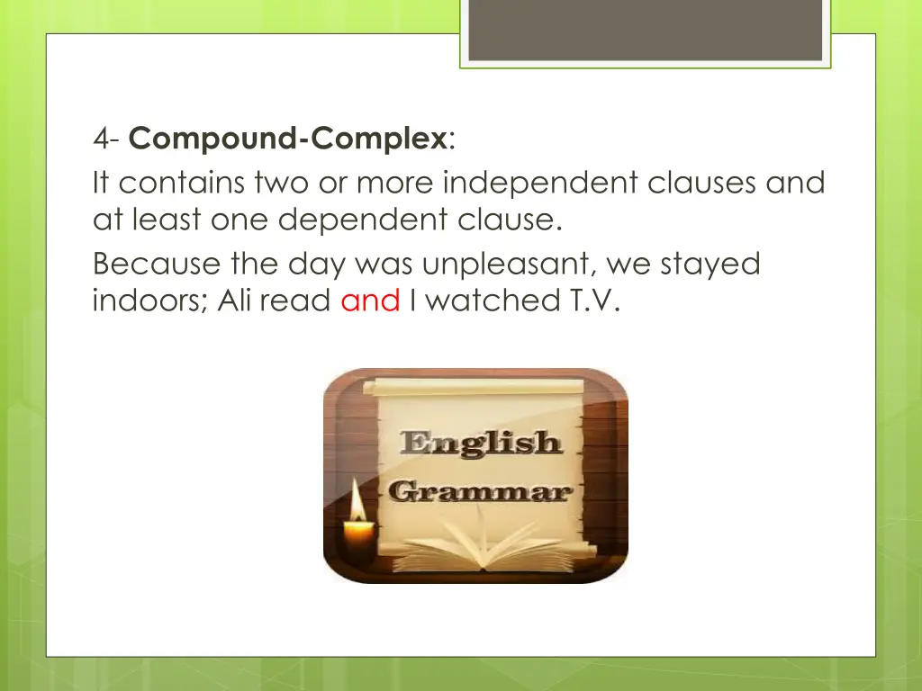 4 compound complex it contains two or more