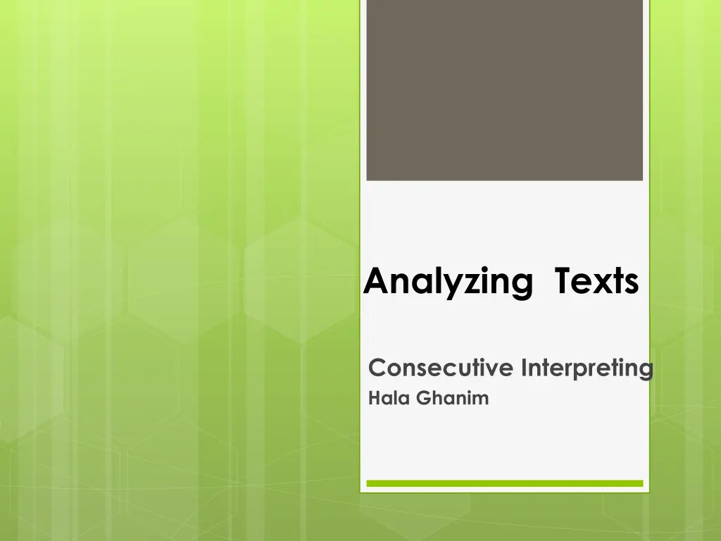 analyzing texts