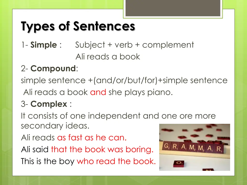 types of sentences