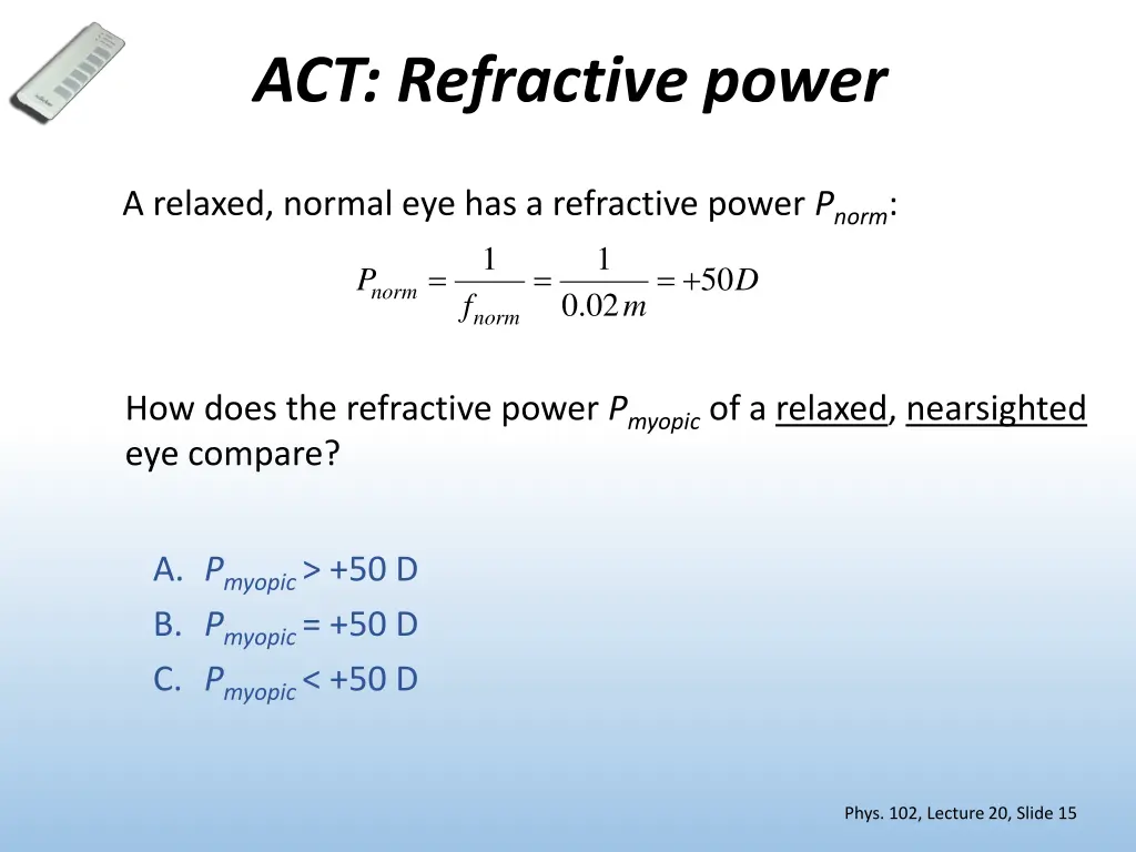 act refractive power