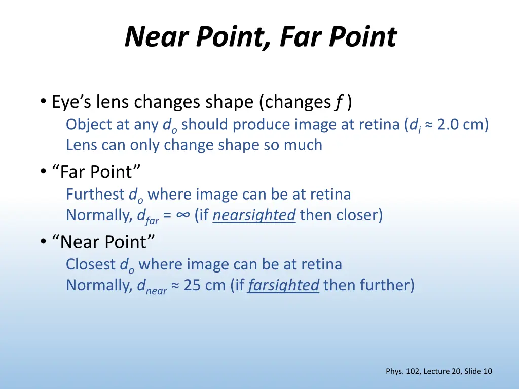 near point far point