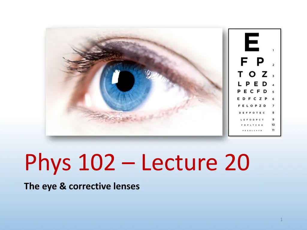 phys 102 lecture 20 the eye corrective lenses