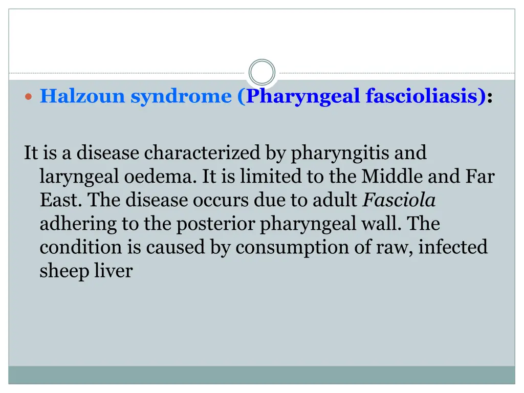 halzoun syndrome pharyngeal fascioliasis