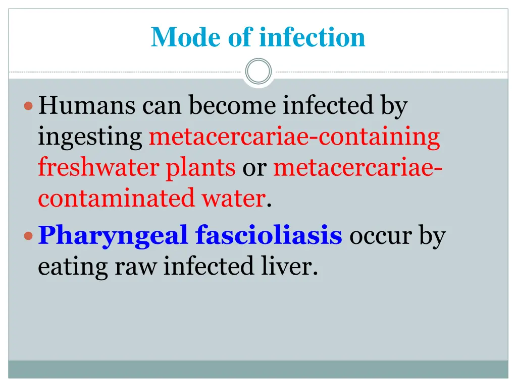 mode of infection