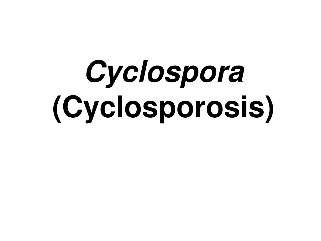 cyclospora cyclosporosis