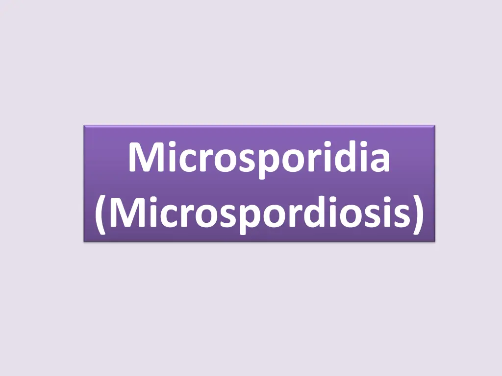 microsporidia microspordiosis