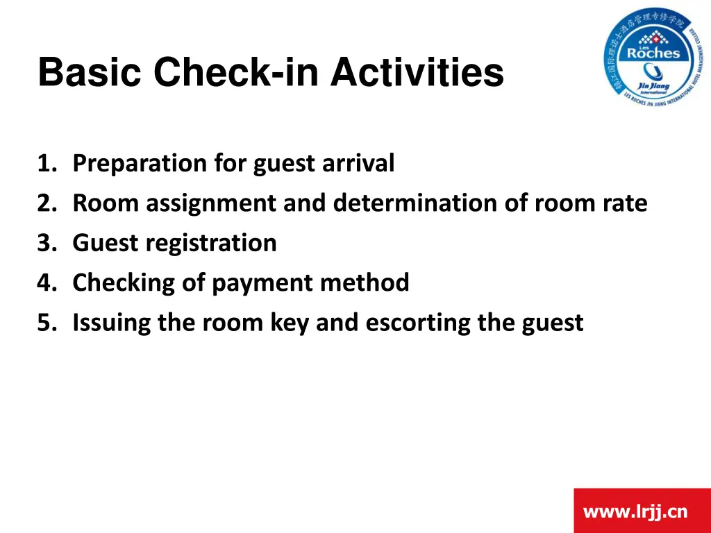 basic check in activities