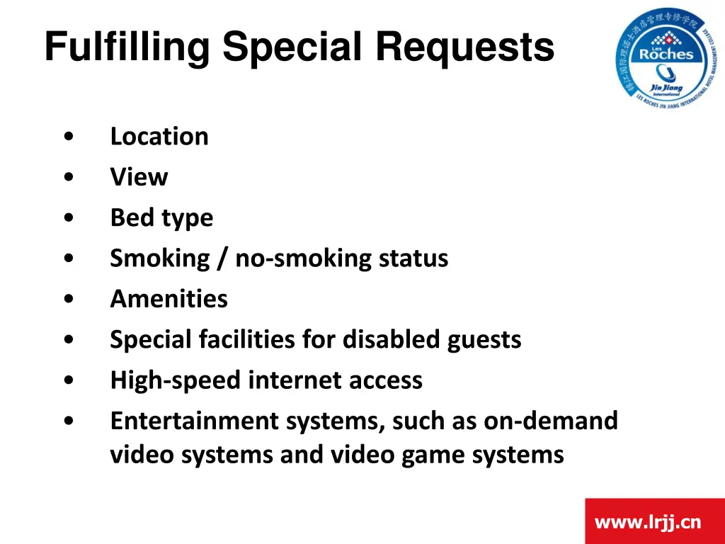 fulfilling special requests