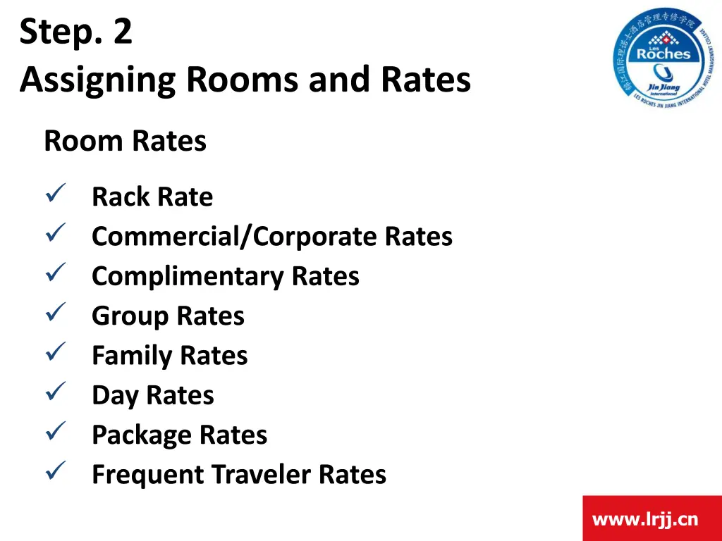 step 2 assigning rooms and rates 1