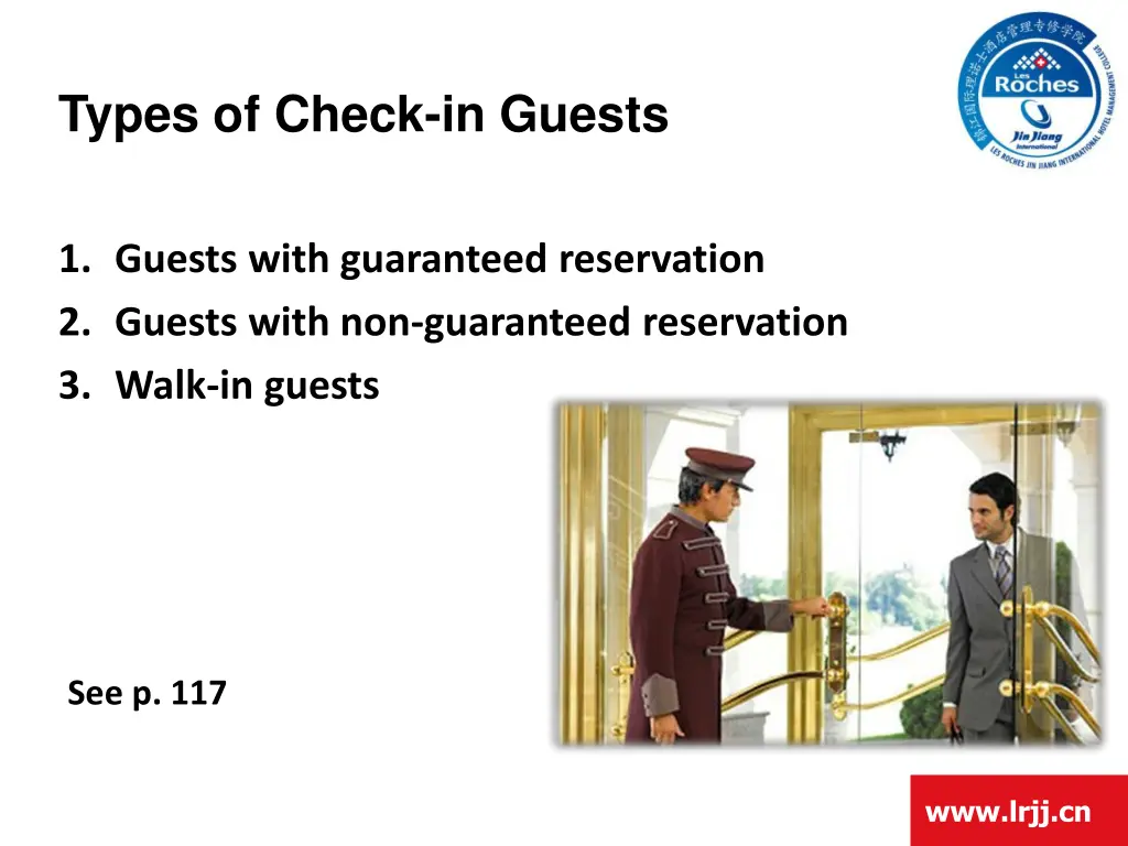 types of check in guests