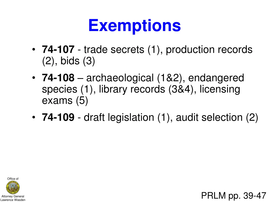 exemptions 1