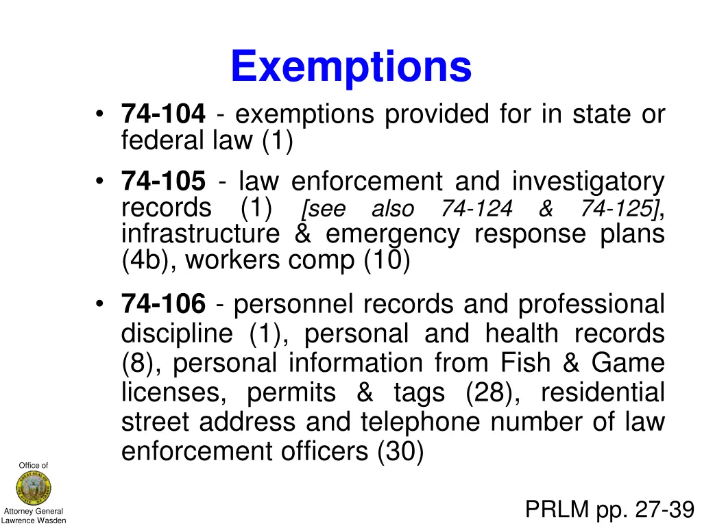 exemptions