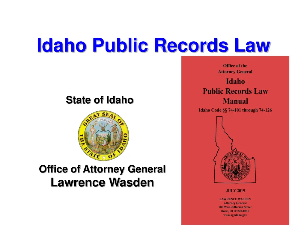 idaho public records law
