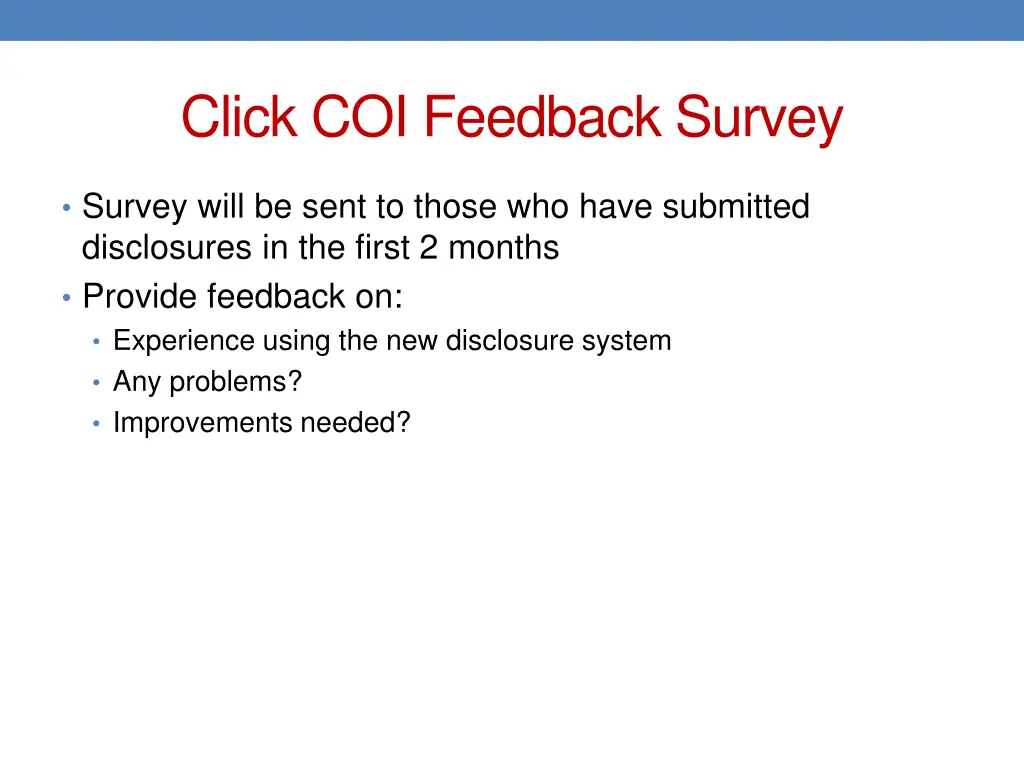 click coi feedback survey