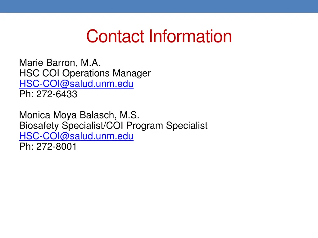 contact information