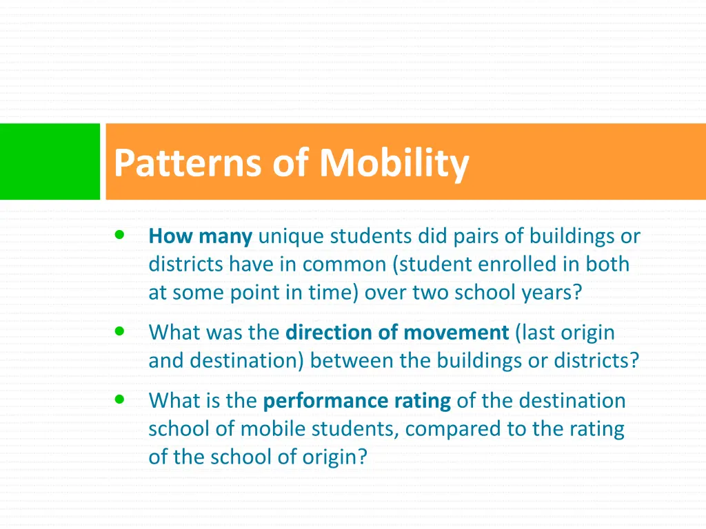 patterns of mobility