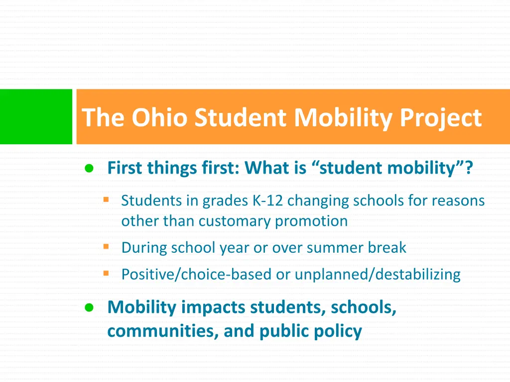 the ohio student mobility project