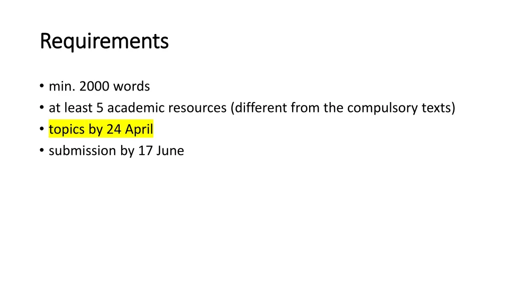 requirements requirements