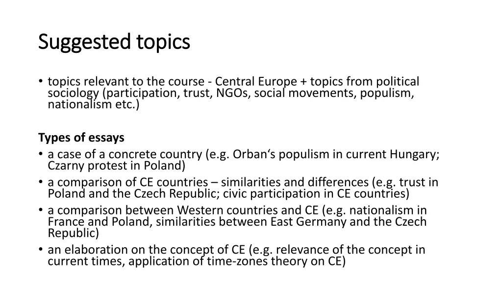 suggested suggested topics